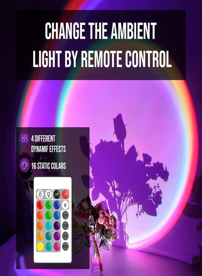 Desidiya 16-Color Sunset Projector Night liggt with Remote & USB | 360° Rotating LED Light with HD Lens for Aesthetic Room Decor, Selfies & Gifts - Image 2